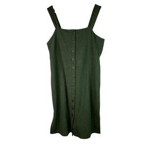 Madewell Texture & Thread Women's L Green Button Up Sundress